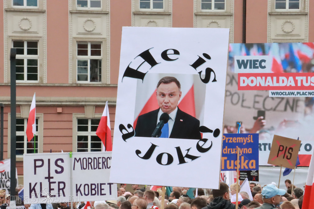 Fotorelacja: Wiec Donalda Tuska we Wrocławiu.