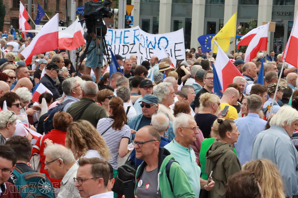 Fotorelacja: Wiec Donalda Tuska we Wrocławiu.