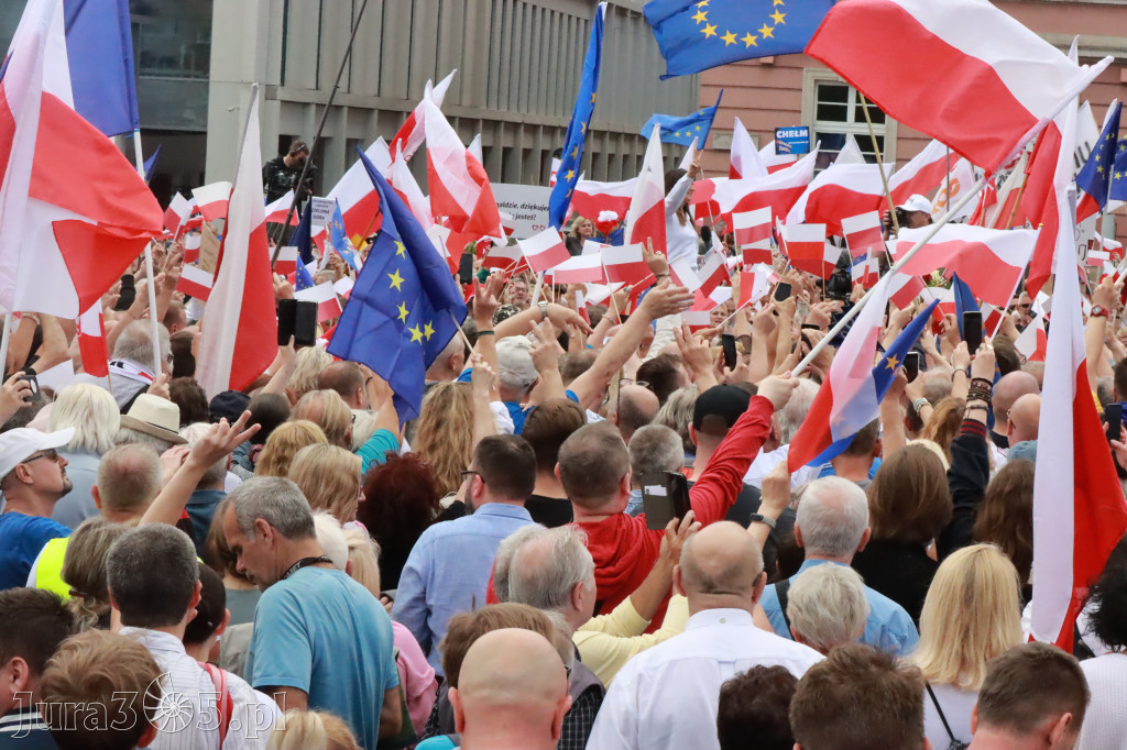 Fotorelacja: Wiec Donalda Tuska we Wrocławiu.