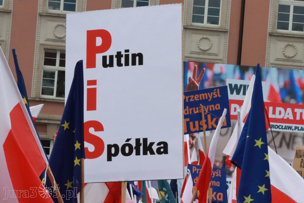 Fotorelacja: Wiec Donalda Tuska we Wrocławiu.