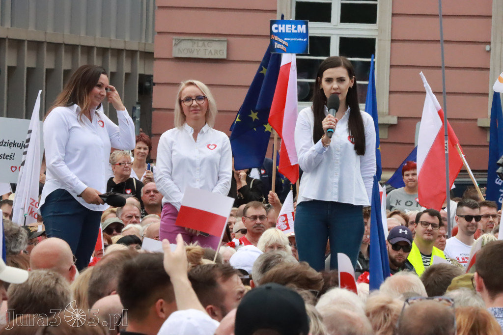 Fotorelacja: Wiec Donalda Tuska we Wrocławiu.