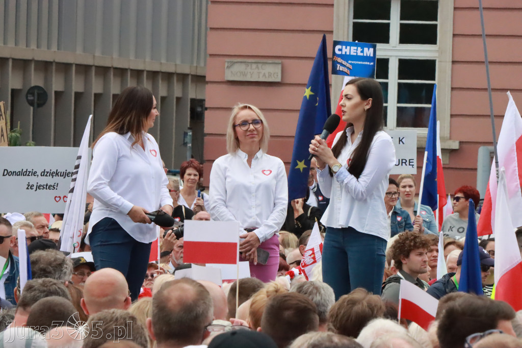Fotorelacja: Wiec Donalda Tuska we Wrocławiu.