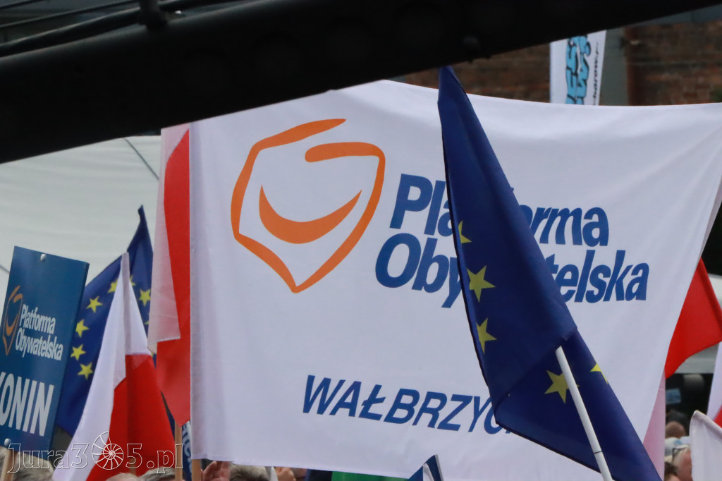 Fotorelacja: Wiec Donalda Tuska we Wrocławiu.