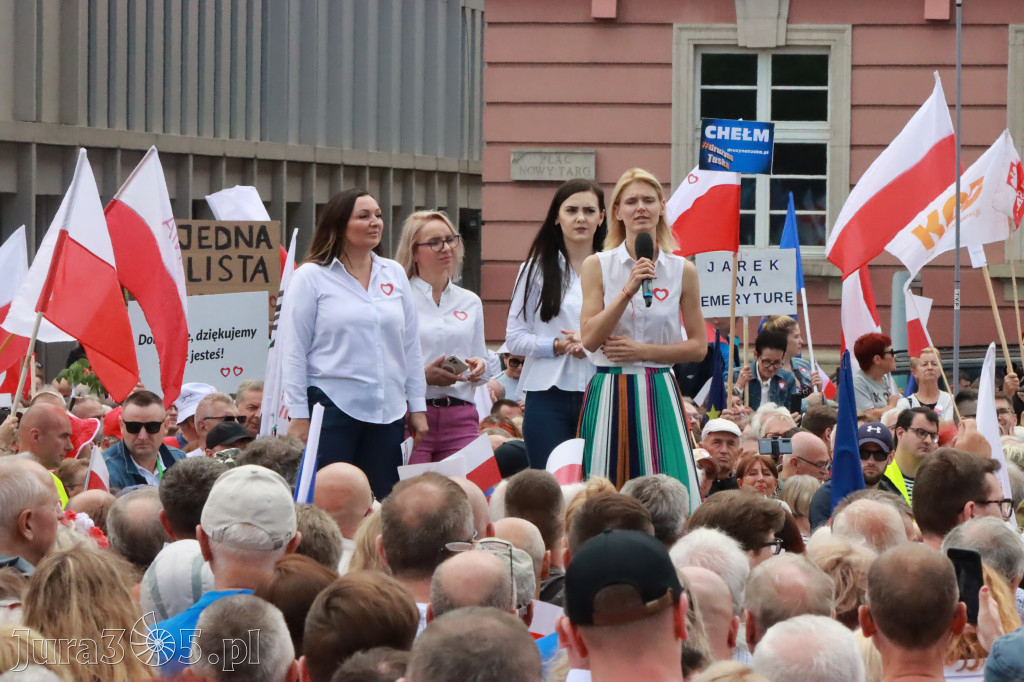 Fotorelacja: Wiec Donalda Tuska we Wrocławiu.