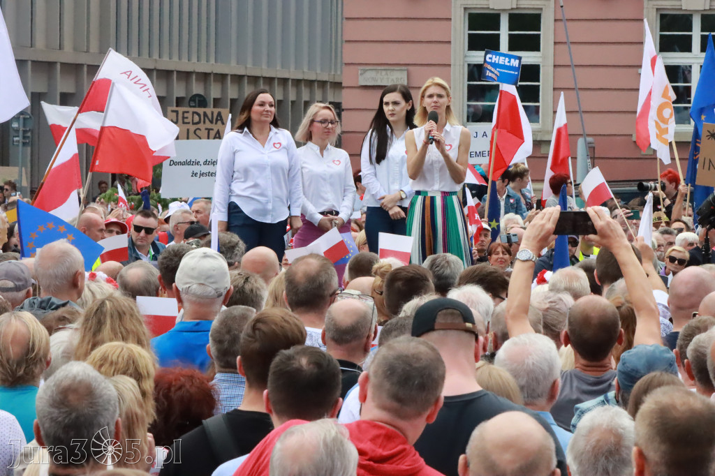 Fotorelacja: Wiec Donalda Tuska we Wrocławiu.