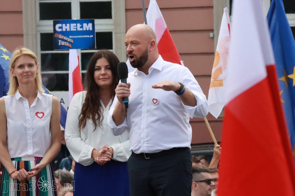 Fotorelacja: Wiec Donalda Tuska we Wrocławiu.