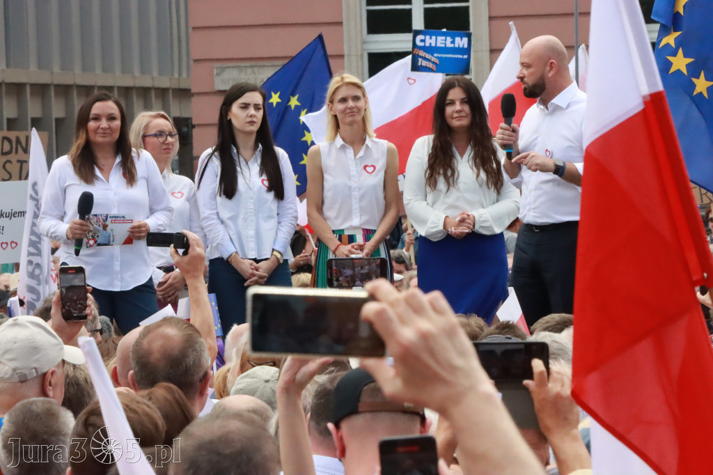 Fotorelacja: Wiec Donalda Tuska we Wrocławiu.