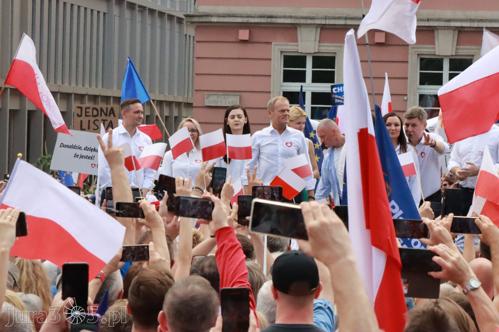 Fotorelacja: Wiec Donalda Tuska we Wrocławiu.