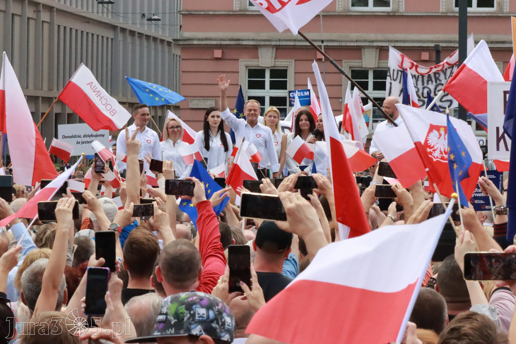 Fotorelacja: Wiec Donalda Tuska we Wrocławiu.
