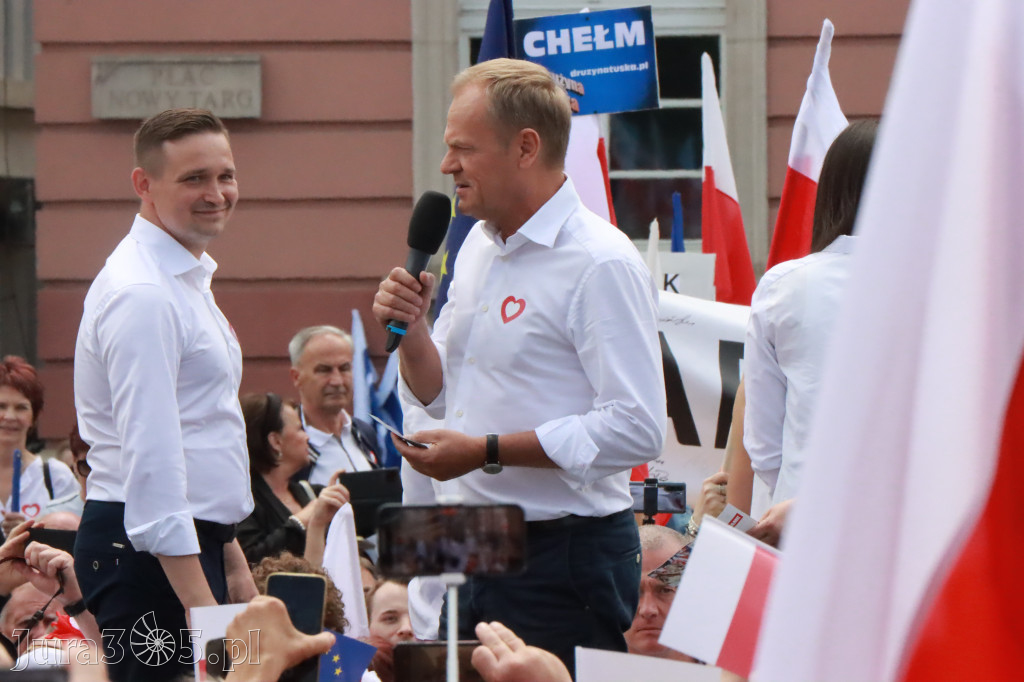 Fotorelacja: Wiec Donalda Tuska we Wrocławiu.
