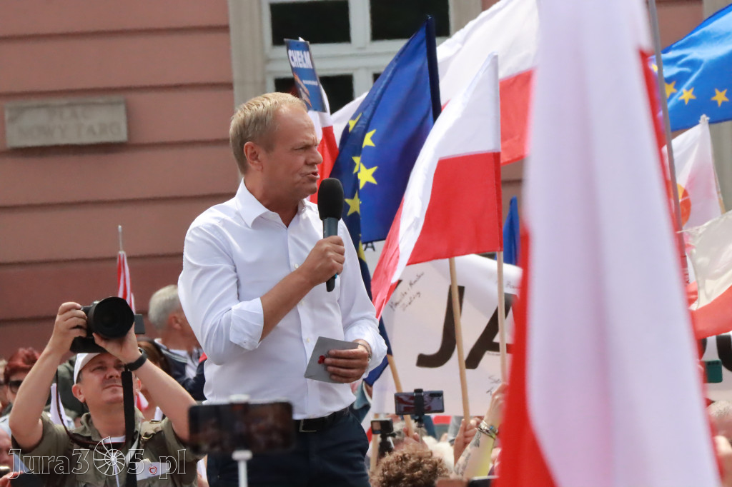 Fotorelacja: Wiec Donalda Tuska we Wrocławiu.