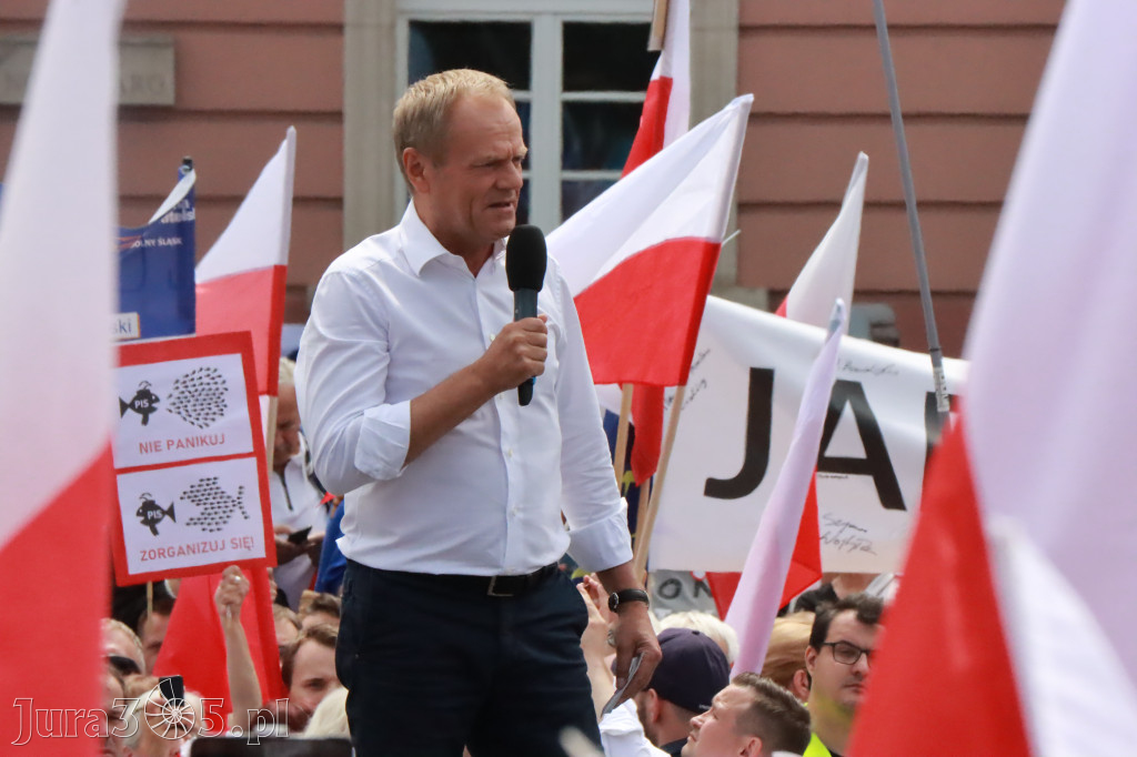 Fotorelacja: Wiec Donalda Tuska we Wrocławiu.