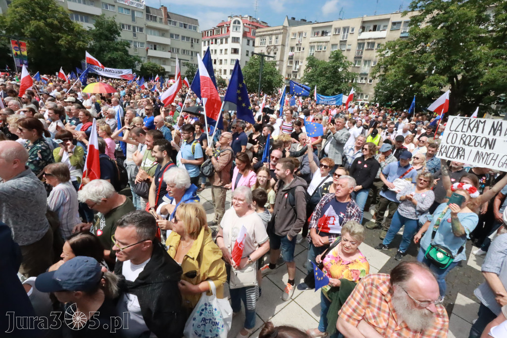 Fotorelacja: Wiec Donalda Tuska we Wrocławiu.