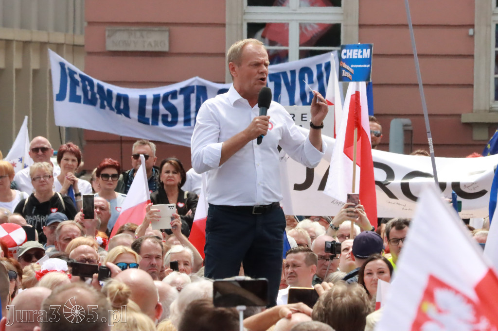 Fotorelacja: Wiec Donalda Tuska we Wrocławiu.