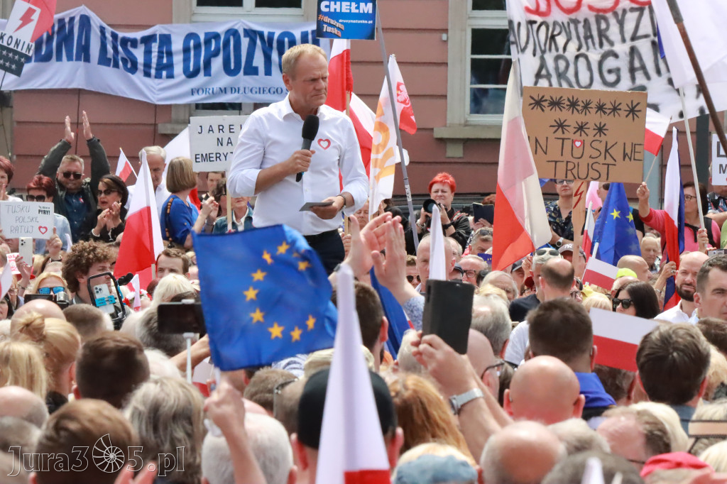 Fotorelacja: Wiec Donalda Tuska we Wrocławiu.