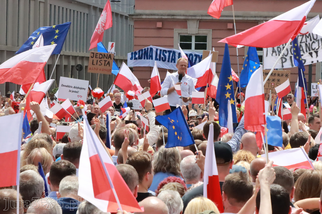 Fotorelacja: Wiec Donalda Tuska we Wrocławiu.