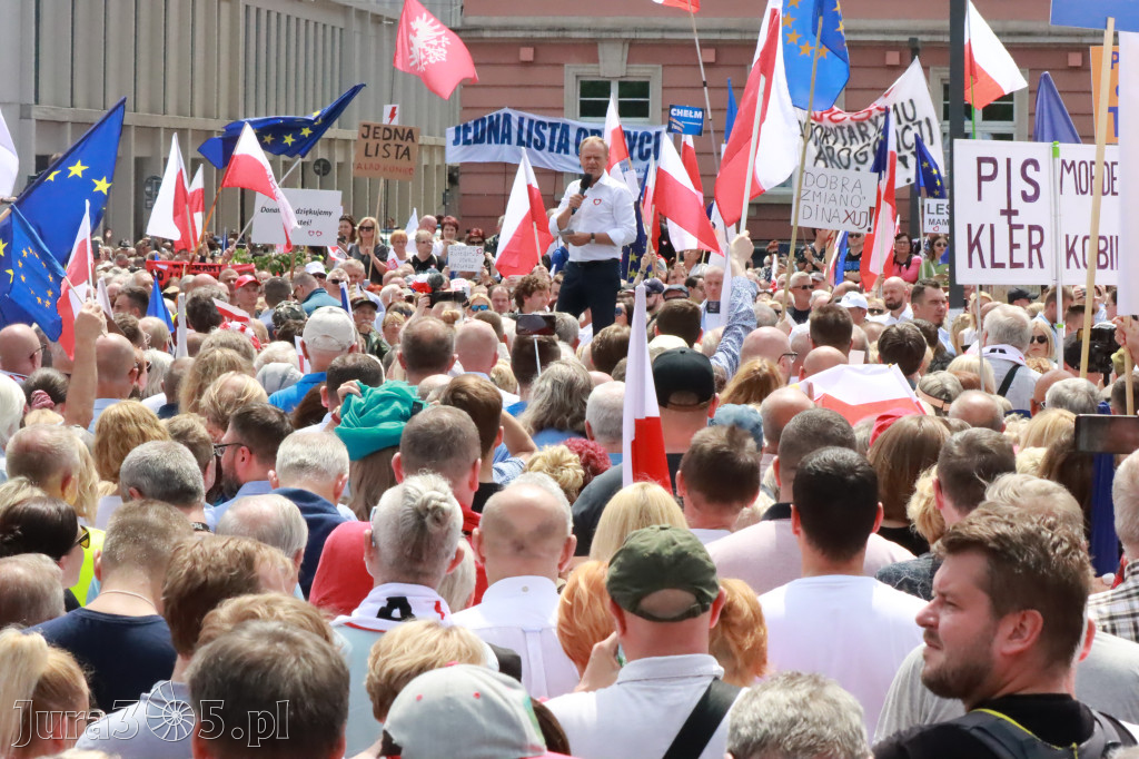 Fotorelacja: Wiec Donalda Tuska we Wrocławiu.