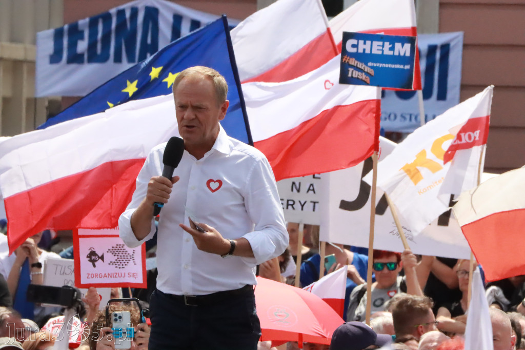 Fotorelacja: Wiec Donalda Tuska we Wrocławiu.