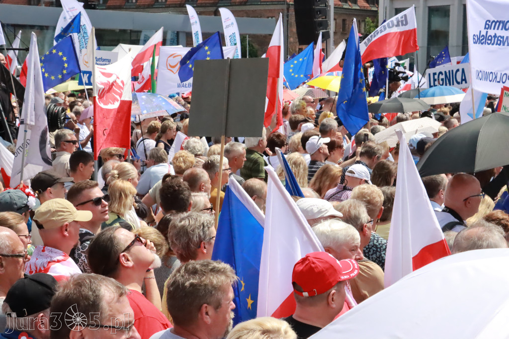 Fotorelacja: Wiec Donalda Tuska we Wrocławiu.