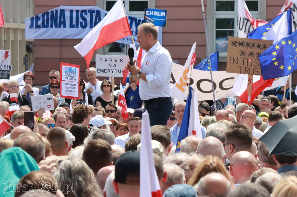Fotorelacja: Wiec Donalda Tuska we Wrocławiu.