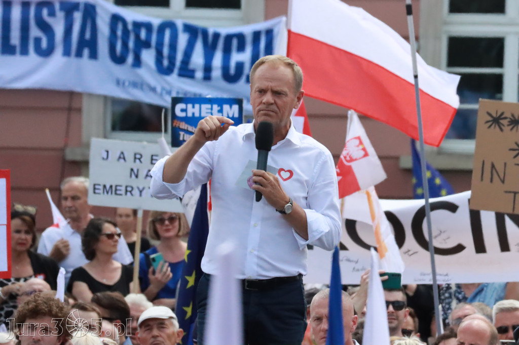 Fotorelacja: Wiec Donalda Tuska we Wrocławiu.