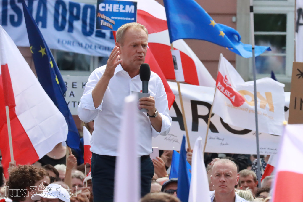 Fotorelacja: Wiec Donalda Tuska we Wrocławiu.