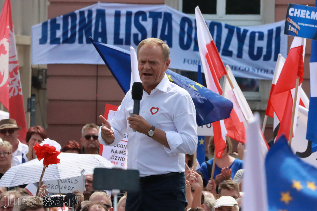 Fotorelacja: Wiec Donalda Tuska we Wrocławiu.