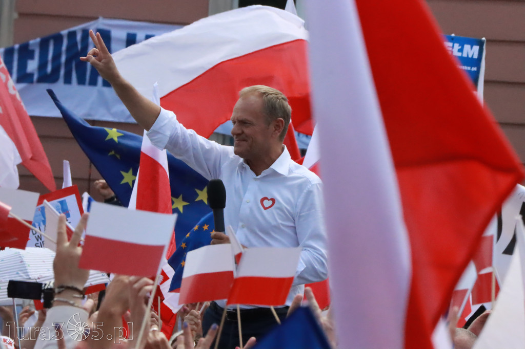 Fotorelacja: Wiec Donalda Tuska we Wrocławiu.