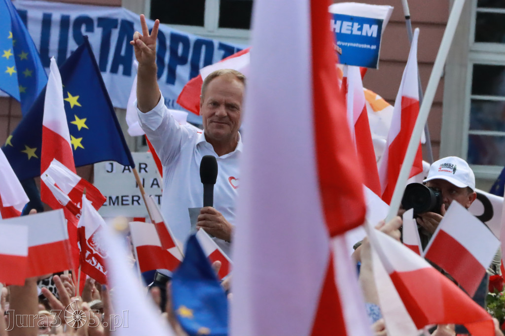 Fotorelacja: Wiec Donalda Tuska we Wrocławiu.