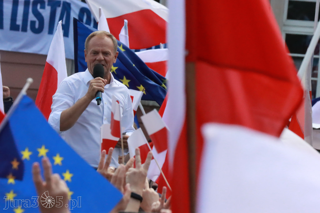 Fotorelacja: Wiec Donalda Tuska we Wrocławiu.