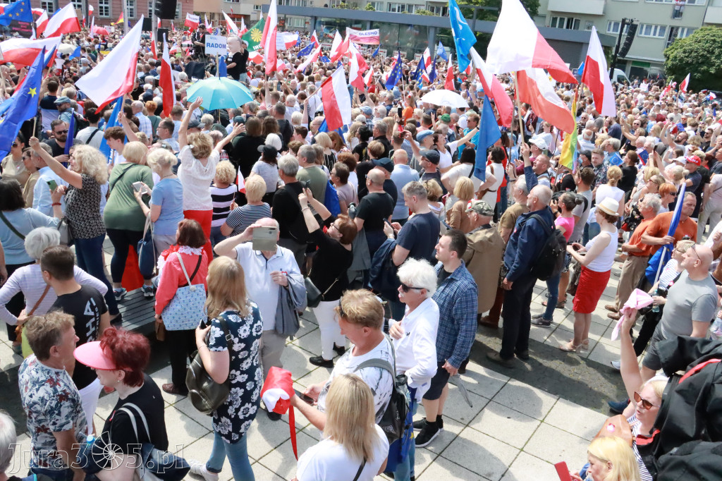 Fotorelacja: Wiec Donalda Tuska we Wrocławiu.