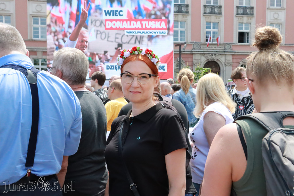 Fotorelacja: Wiec Donalda Tuska we Wrocławiu.